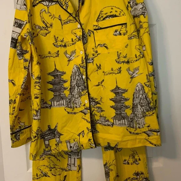 Katie K Yellow Parisian Pajama Set Intimates - Picture 4 of 15